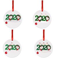 2020 Survivored Family Quarantine Christmas Tree Decoration Personalized Hanging Ornament Pandemic Santa Claus with Mask