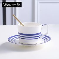 ♣™❃ Wourmth European Luxury Coffee Cup Saucer Simple Afternoon Tea Cup Advanced Porcelain Lovers Breakfast Cup Kitchen accessories