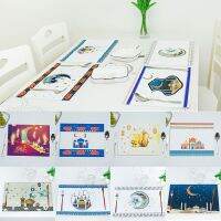 OKDEALS 27X43Cm ลินินอัล-Fitr ตกแต่งบ้านของขวัญ Placemat EID Mubarak แผ่นรองจานตกแต่งรอมฎอนคารีม