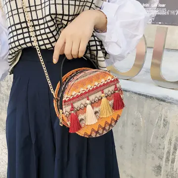 Vintage Style Sling Bag, Geometric Strap Crossbody Bag, Women's Pu