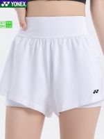 ✿ Yonex new high-waisted sports badminton shorts loose and thin womens anti-lost fake two-piece competition