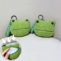 ♨ Creative Cute Frog Coin Purse Wallet Cartoon Solid Color Plush Frog Doll Buckle Bag with Key Chain Girls Gifts Funny Wallet Bags