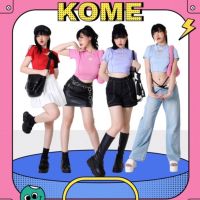 kome.girls เสื้อยืดผ้าร่องเจาะหัวใจ รุ่น Blaire Top