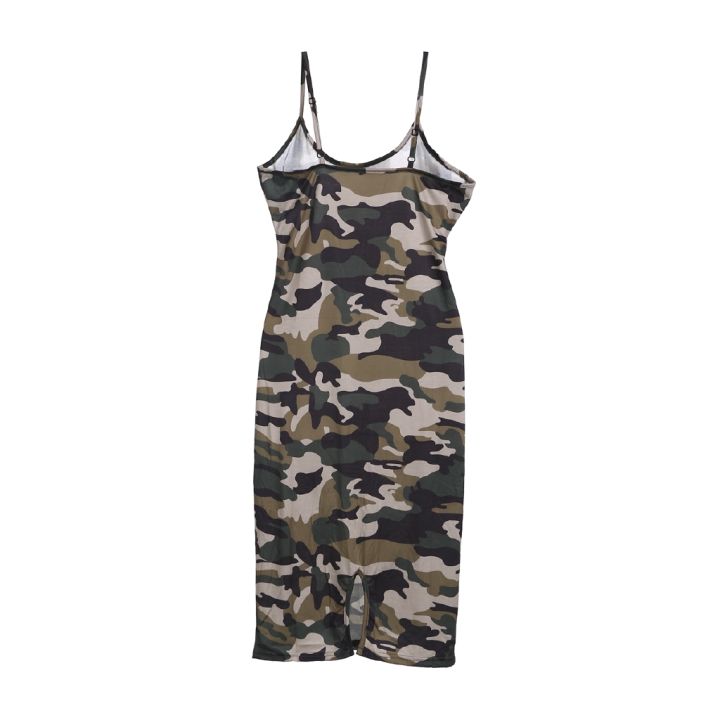 casual-y-women-camouflage-sleeveless-tail-bodycon-mini-evening-dress