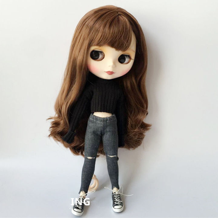 2pcsset-blyth-doll-clothes-sweater-t-shirt-hole-jeans-for-barbi-shirt-pullip-pants-for-16-doll-clothing-acessories-for-barbie