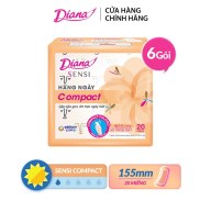 Combo 6 Băng vệ sinh hàng ngày Diana Sensi Compact không cánh gói 20 miếng