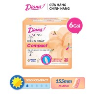 Combo 6 Băng vệ sinh hàng ngày Diana Sensi Compact không cánh gói 20 miếng thumbnail