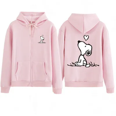 2020 New Korean Women Jacket Zipper Long Sleeve Hoodie Snoopy Couple Shirt  Oversize Hoodies Long Sleeve Tops Plus Size Women's Sweater | Lazada  Singapore