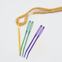 ✟♚✳ 2Pcs Durable Knitting Needle Aluminum Darning Needles Large Eye DIY Bent Tip Tapestry Darning Knitting Needles