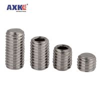 1/10/50pc M6 M8 M10 M12 M16 DIN913 304 stainless steel Allen Head Hex Hexagon Socket Flat Point Set Screw End Grub Headless Bolt