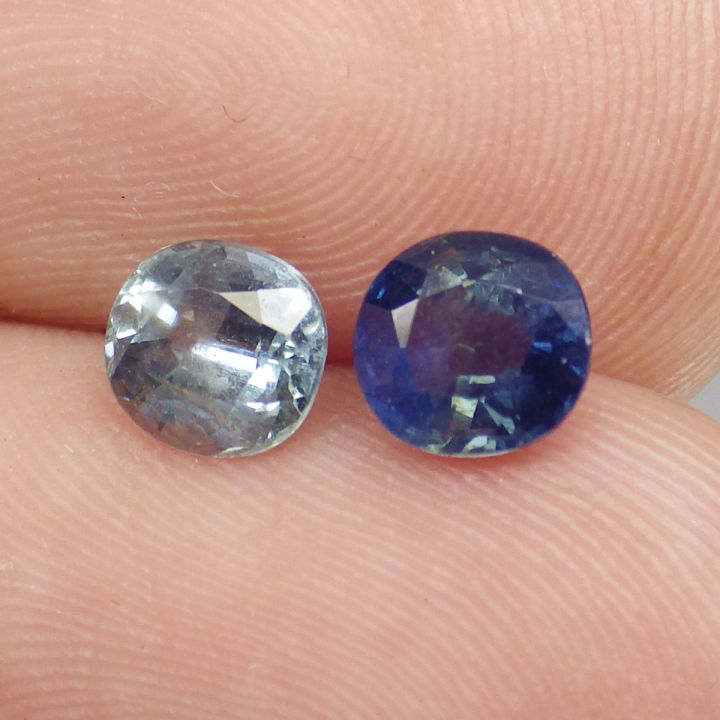 พลอย-ไพลิน-แซฟไฟร์-แท้-ธรรมชาติ-natural-blue-sapphire-จำนวน-2-เม็ด-หนักรวม-1-43-กะรัต