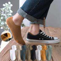 ถุงเท้าข้อสั้น ลดกลิ่นอับ ระบายอากาศได้ดี Korean cotton boat socks Healthy cotton socks for men and women