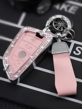 Bling Diamond Crystal Car Key Case Shell Cover With Key Chain For