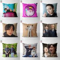 (All in stock, double-sided printing)    Kpop Cushion Kpop Plush Pillow Cover DIY 79 Cushion Cover Square Poszewka 40X40cm 45x45CM   (Free personalized design, please contact the seller if needed)