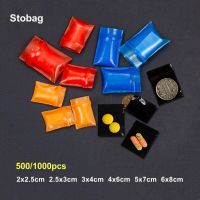 Stobag 500/1000ชิ้นถุงพลาสติกซิปขนาดเล็กสีสันสดใสบรรจุภัณฑ์เครื่องประดับถุงใสโพลีแบบเปิดปิดได้