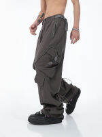 2022 American Street แฟชั่น Big Pocket Overalls กางเกงหลวมสบายๆออกแบบตรงกางเกงขากว้าง Mens เสื้อผ้า Pants