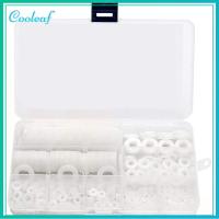 COOLEAF 700pcs ไนลอนทำจากไนลอน เครื่องซักผ้าแบบแบน M2 M2.5 M3 M4 M5 M6 M8 M10 M12 สีขาวขาว ชุดจัดประเภท แหวนแบน 9ขนาด โอริงซีล การเชื่อมต่อไฟฟ้า