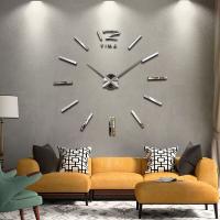 ZZOOI New hot sale the circular set living room clocks Stickers horloge mute quartz dig metal wall clock watch diy