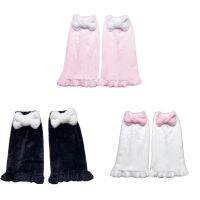 【CW】 Leg Warmers  Bow Ruffled Hem Foot Cover Socks 37JB