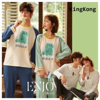 COD SDFGDERGRER Pajama Women Men Cotton Terno Couple Long Sleeves Sleepwear Autumn Cute Loose Casual Style Home Wear Night Wear