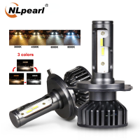 NLpearl หลอดไฟหน้ารถยนต์ Led H4,ไฟ Led 3สี6500K 4300K 8000K 3000K H1 H3 H7 HB3 HB4