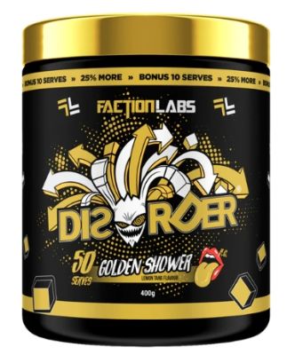Faction Labs DISORDER (50 Servings) Pre Workout Powder preworkout supplement scientifically formulated to support better energy levels, pump, focus and performance pre-workout CRAZY Pumps RAZOR-SHARP Focus INCREASED Strength