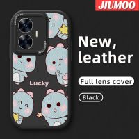 JIUMOO เคสสำหรับ Realme C55,Realme N55 Narzo เคส N53ไดโนเสาร์น้อยน่ารักทันสมัยเคสใส่โทรศัพท์หนังดีไซน์ใหม่ซิลิโคนนิ่มเคสมือถือกันกระแทกป้องกันการตกพร้อมเคสป้องกันกล้องสำหรับเลนส์คลุมทั้งหมด