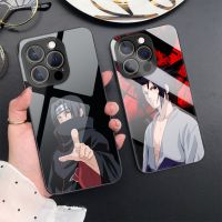 Tempered Glass Phone Case Compatible For iPhone 14 Pro Max 13 12 11 X Xs XR 7 8 Plus Anime Naruto Pattern Camera Protection Luxury Hard Casing