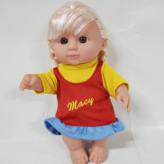 Búp Bê Tái Sinh Nhựa Mềm Bé Gái Mắt 3D 18 cm 7 inch Vinyl Reborn Baby Doll