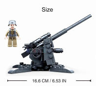 Xiu1Sluban 115Pcs ทหารอาวุธเยอรมัน88MM Flak Anti-Tank Building Blocks ชุด DIY ของเล่นเพื่อการศึกษาสำหรับชายวันเกิด Giftsc12-58