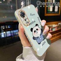 เคส Chenyyka สำหรับ OPPO A58 5G A58X 5G A78 5G ลายการ์ตูนแพนด้าดีไซน์ใหม่ด้านข้างเคสโทรศัพท์ซิลิโคนฝาปิดเลนส์เต็มรูปแบบเคสป้องกันกล่องกันกระแทก Softcase