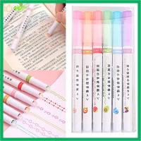 QIGUI 6PCS คริสมาสต์ เครื่องใช้ในสำนักงาน เส้นโค้งเส้น ไฮไลท์เน้นข้อความ สีสันสดใส เครื่องมือวาดภาพวาด ปากกาเน้นข้อความโค้ง รวมแบบบูรณาการ หลายรูปทรง ปากกามาร์กเกอร์