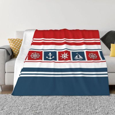 （in stock）Signature breathable soft Flannel blanket, autumn sailboat anchor compass blanket, outdoor sofa bed（Can send pictures for customization）