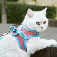 Reflective Suede PU Leather Dog Harness Collar with Traction Rope Walking Dog Cat Chest Strap Luminous Accessories