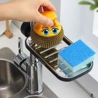 ECOCO Kitchen Sink Sponge Holder Quick Drain Metal Household Faucet Brush Wiped Rack WC Washroom Bathroom Shampoo Organizer