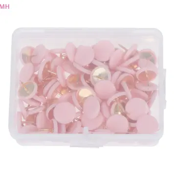 100pcs Push Pins, Decorative Thumb Tacks Pearl Flower Shaped Plastic  Pushpins Big Head Drawing Pins Map Thumb Nails with Steel Point for Cork  Board