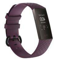 สายนาฬิกาข้อมือซิลิโคนลายเพชรสำหรับ Fitbit Charge 3ขนาด: 210X18มม. (กาแฟ)