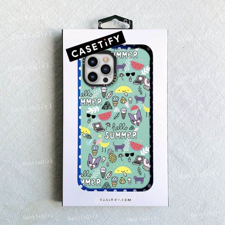 Summer Casetify Fruit Dog Sticker Case For iPhone 14 Plus 14Pro 11 12