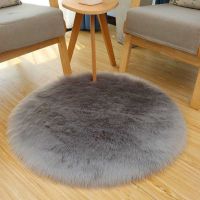 Anti-slip Round Bedroom Car White Fluffy Mat For Children Living Room Fur Area Rug Childrens Floor Mat Room Decor Floor Mat