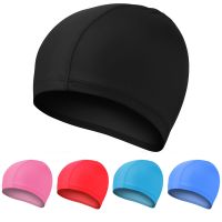 【CW】 Caps Hair Swim Cap Polyester waterproof swim caps shower Bathing hat swimming cap Hat for Adult Men