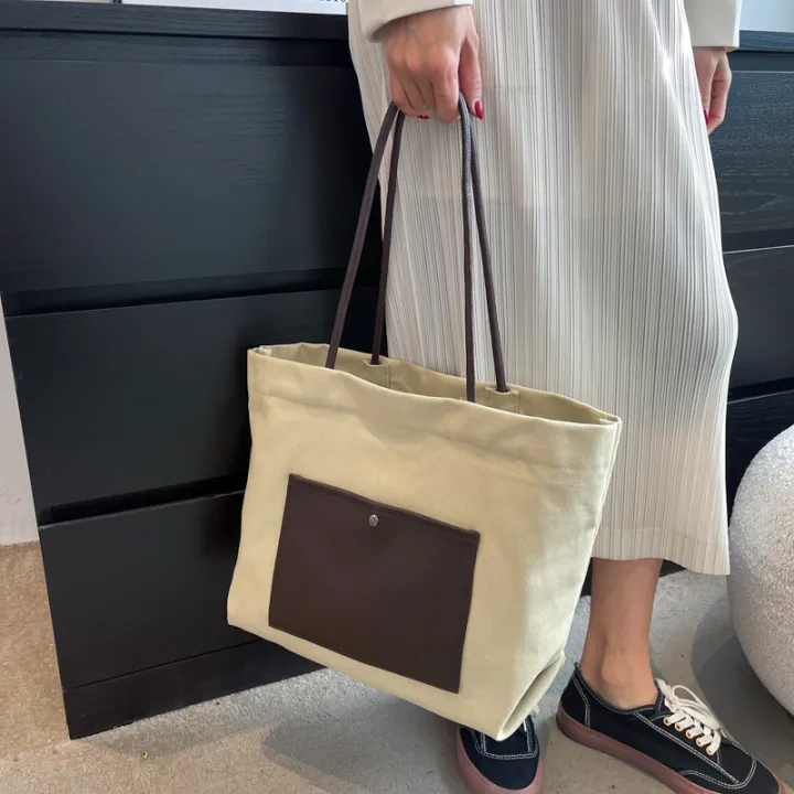 กระเป๋าโท้ทแบบลำลองสำหรับผู้หญิงผ้าใบกระเป๋าสะพายคอมพิวเตอร์-messenger-กระเป๋าครูกระเป๋าถือโรงเรียนสำนักงานกระเป๋าเอกสาร