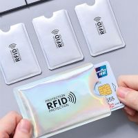 เคสป้องกันบัตร RFID ป้องกันการสแกน NFC กระเป๋าสตางค์อลูมิเนียมฟอยล์กระเป๋าเก็บบัตรการปิดกั้นบัตรซองป้องกันการสแกนกระเป๋าใส่บัตร