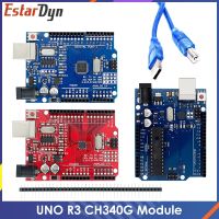 UNO CH340G CH340 Atmega328p บอร์ดพัฒนา R3สำหรับ R3 Arduino UNO พร้อมส่วนหัวของหมุดตรงด้วย