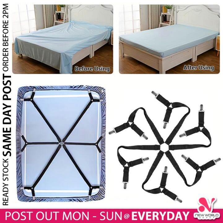 𝗦𝗟𝗘𝗘𝗣 𝗖𝗢𝗠𝗙𝗢𝗥𝗧 》12 Clips 6 Sides Bed Clips Fitted Sheet Holder Elastic ...