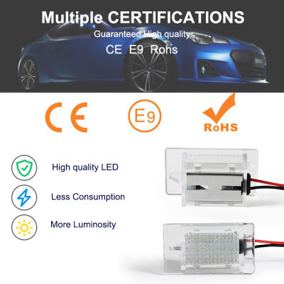 2ชิ้น LED มารยาทช่องวางเท้าแสงลำต้นกระเป๋าโคมไฟสำหรับฟอร์ด S-Msx C-MAX B-max โฟกัสเฟียสต้า Mondeo ขนส่ง Sierra Escort