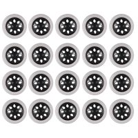 20X Black White Plastic Core Foam Shopping Trolley Cartwheel Casters