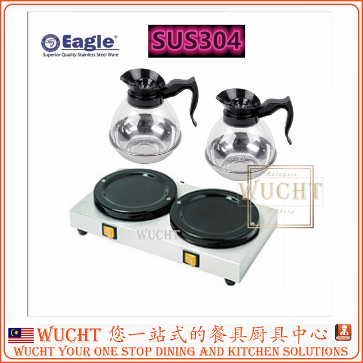 【WUCHT】EAGLE Dual Hot Plate Coffee Warmer (Stainless Steel) with 2