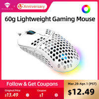 Mache M6 Gaming Mouse RGB PMW3389 Computer Mouse Gaming 16000DPI Programmable Adjustable PC Hollow Design 60g LED Light