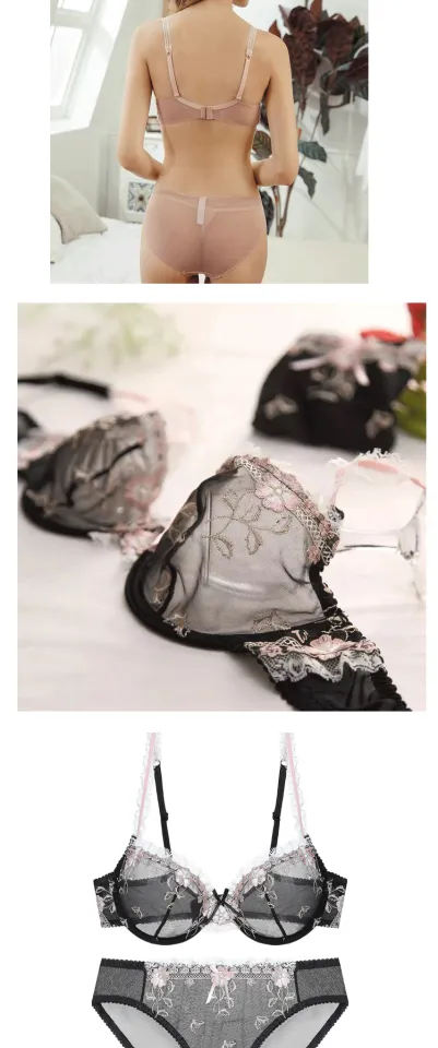 European and American Ultra-Thin Collection Underwear Sexy Transparent Lace  Flower Bra Set Transparent Bra Plus Size Women : : Clothing, Shoes  & Accessories
