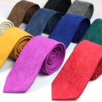 New men 39;s ties solid color soft British leisure 6cm Super Skinny tie factory direct from stock Suede Neckties